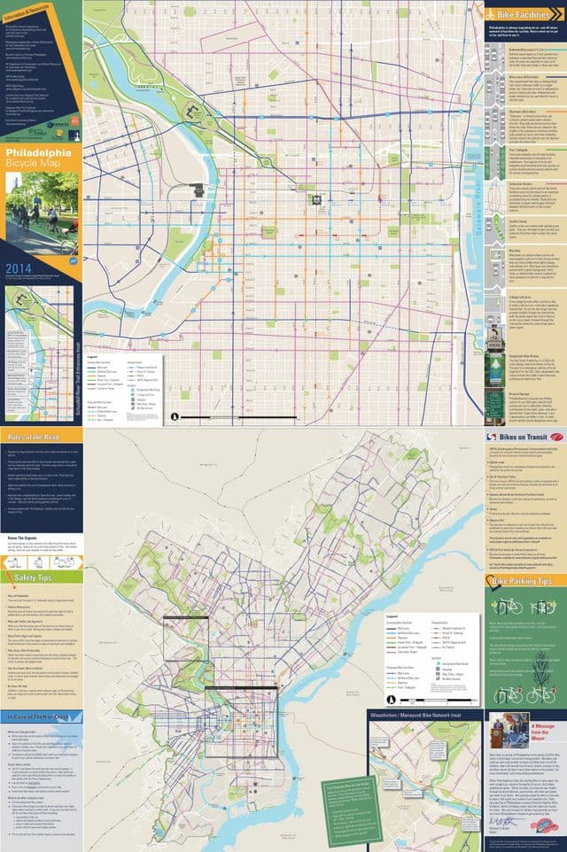 Mappa delle piste ciclabili di Filadelfia