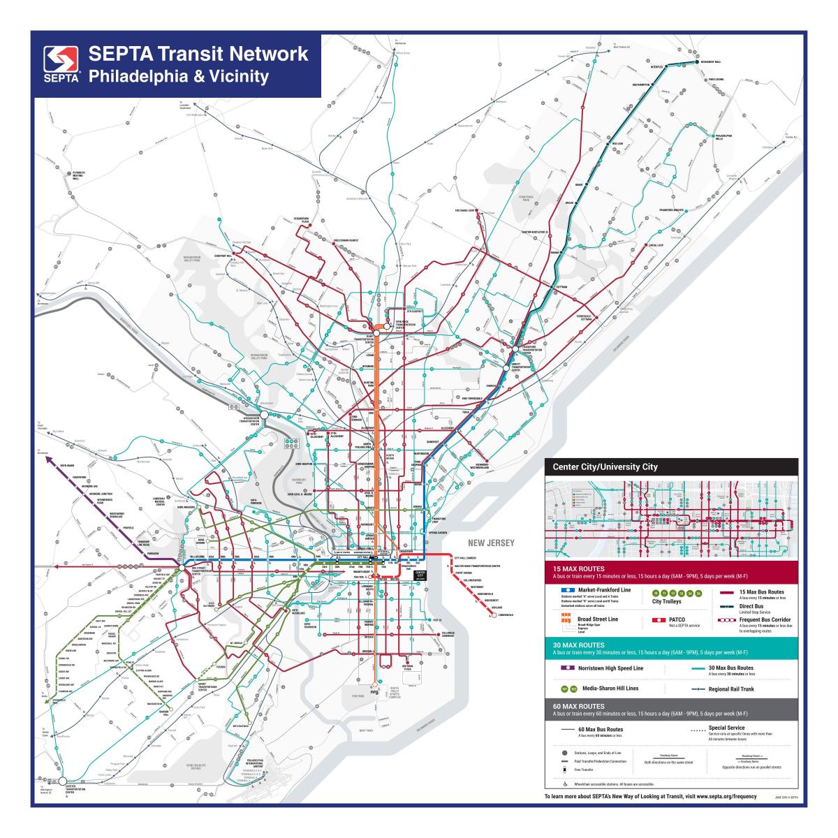 Mappa dei trasporti di Philadelphia
